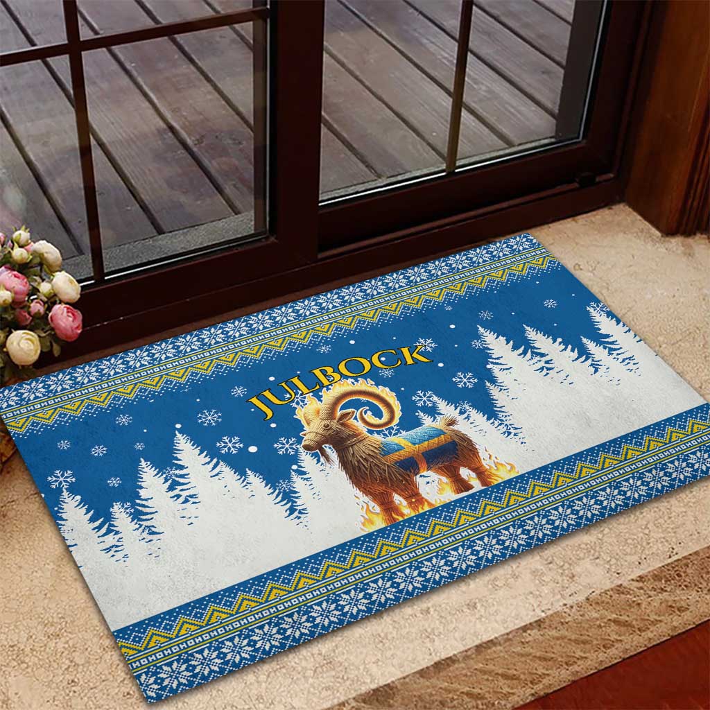 Sweden Christmas Rubber Doormat Julbock  Yule Goat - Wonder Print Shop