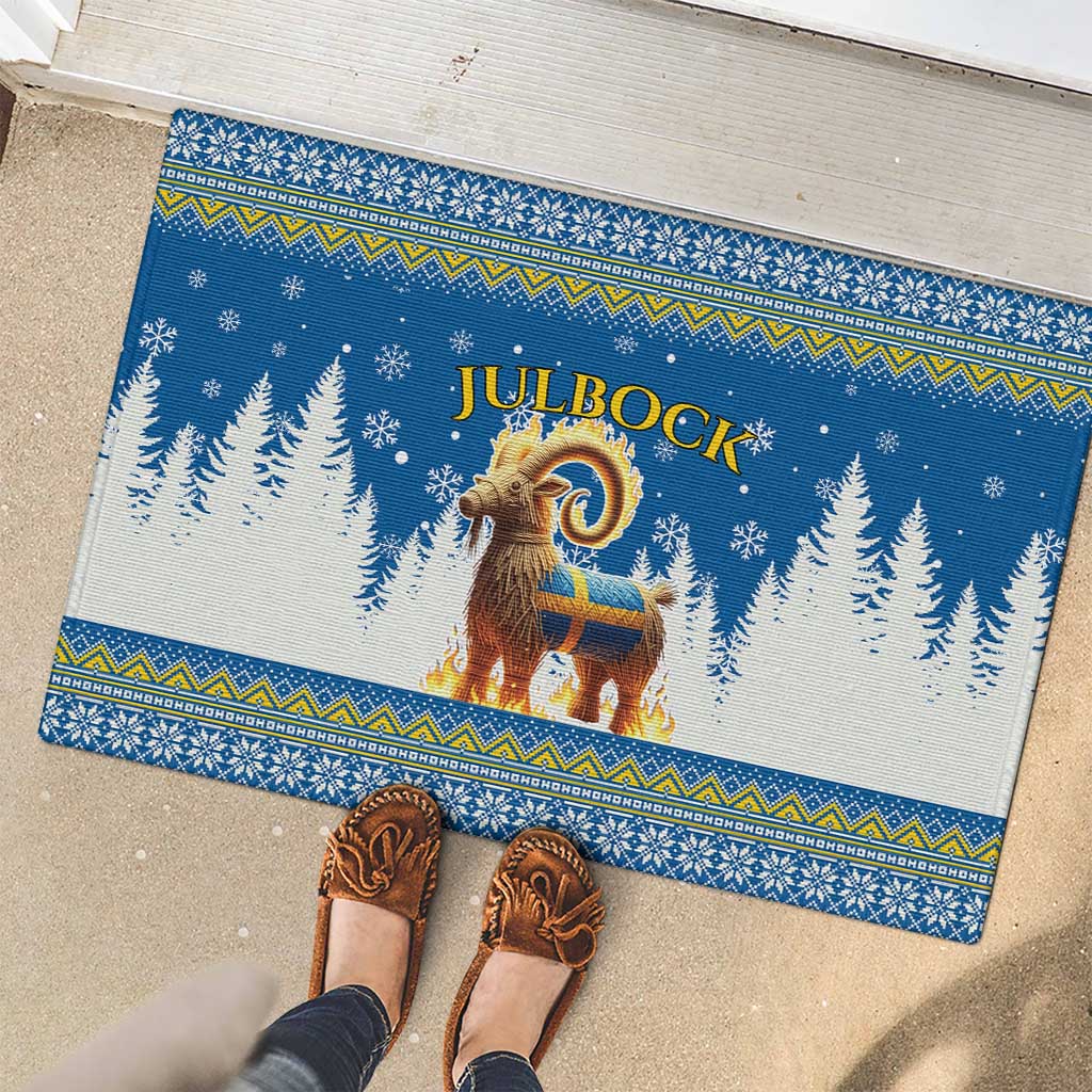 Sweden Christmas Rubber Doormat Julbock  Yule Goat - Wonder Print Shop