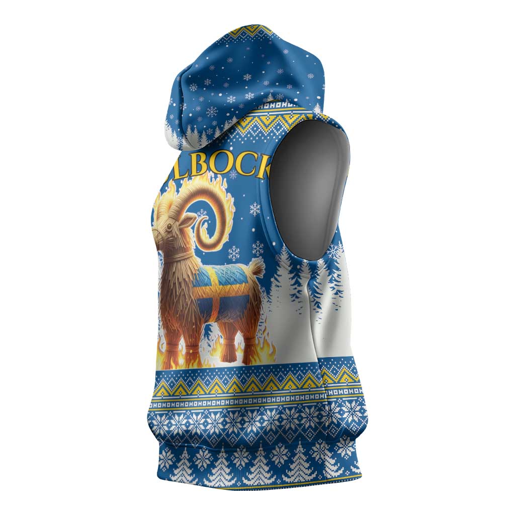 Sweden Christmas Sleeveless Hoodie Julbock Yule Goat LT19