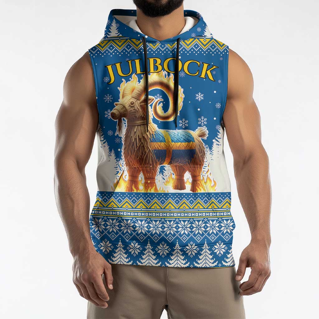 Sweden Christmas Sleeveless Hoodie Julbock Yule Goat LT19
