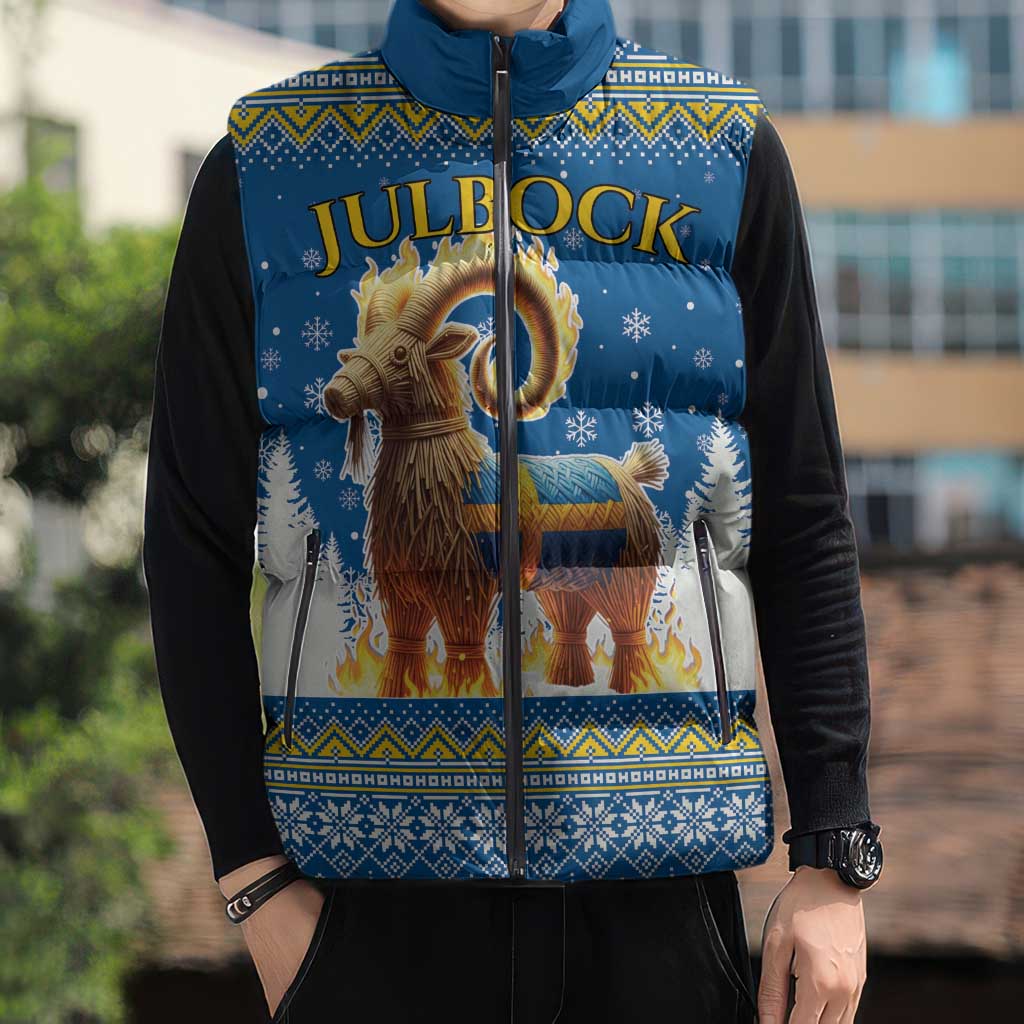 Sweden Christmas Sleeveless Puffer Jacket Julbock Yule Goat LT19