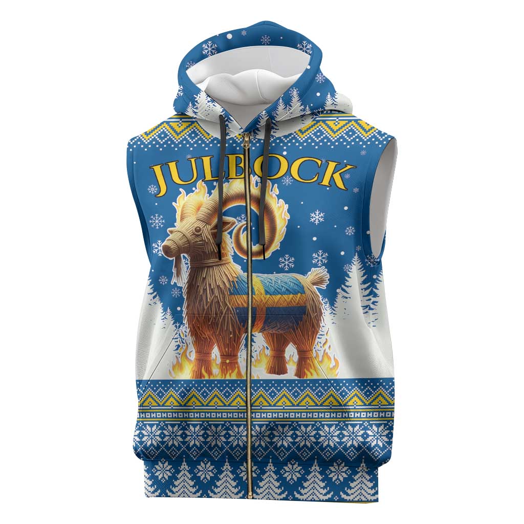Sweden Christmas Sleeveless Zip Hoodie Julbock Yule Goat LT19