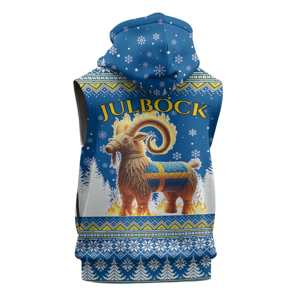 Sweden Christmas Sleeveless Zip Hoodie Julbock Yule Goat LT19