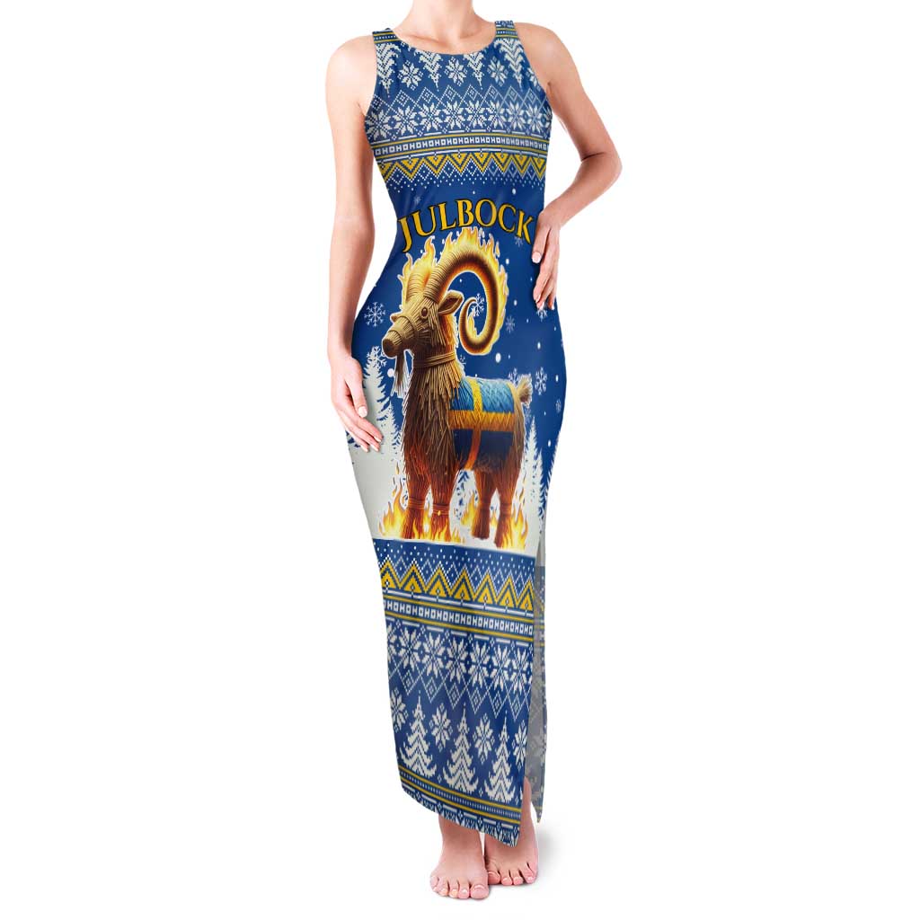 Sweden Christmas Tank Maxi Dress Julbock Yule Goat LT19
