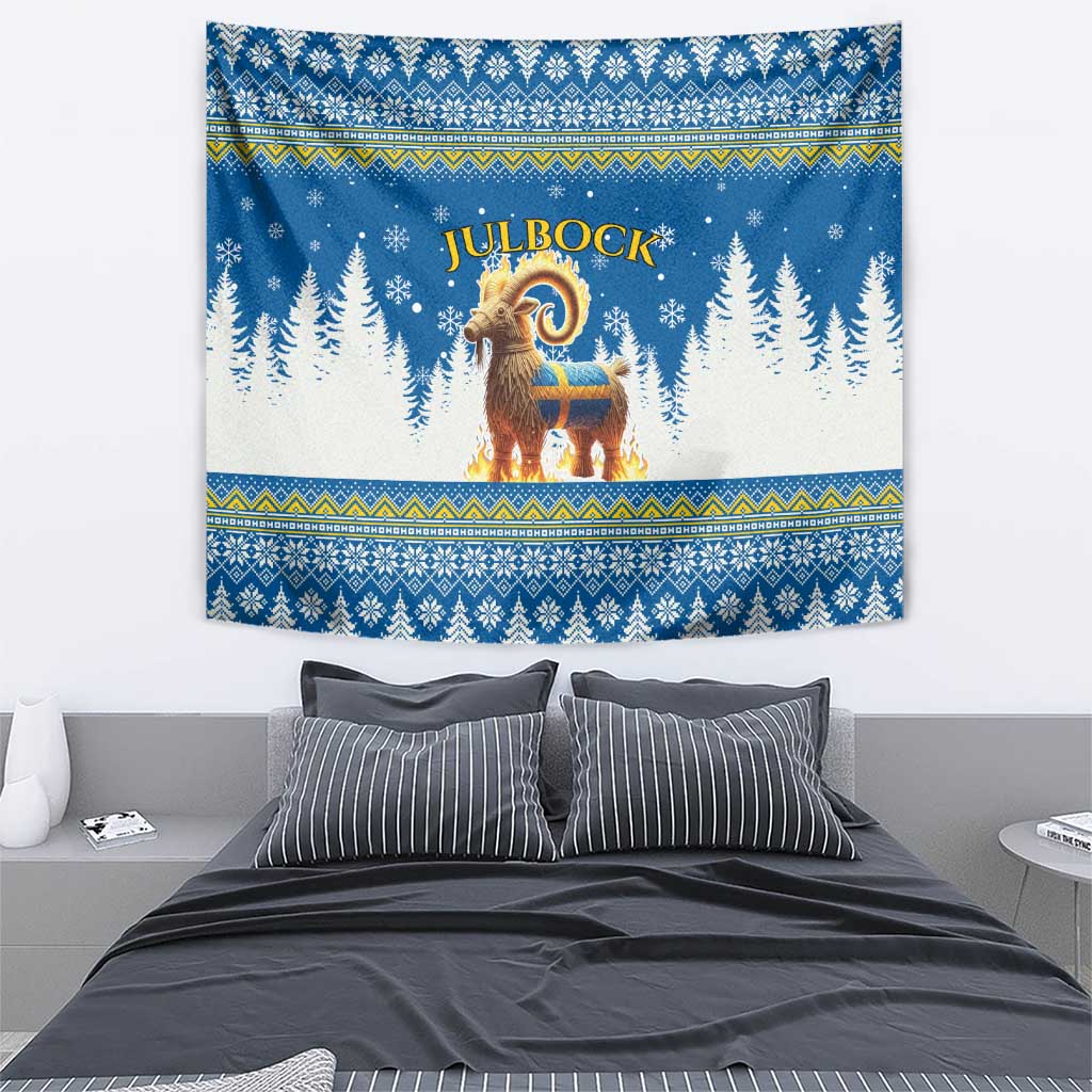 Sweden Christmas Tapestry Julbock  Yule Goat - Wonder Print Shop