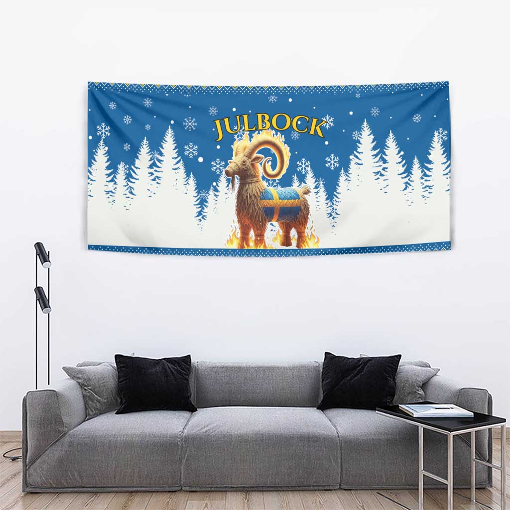 Sweden Christmas Tapestry Julbock  Yule Goat - Wonder Print Shop