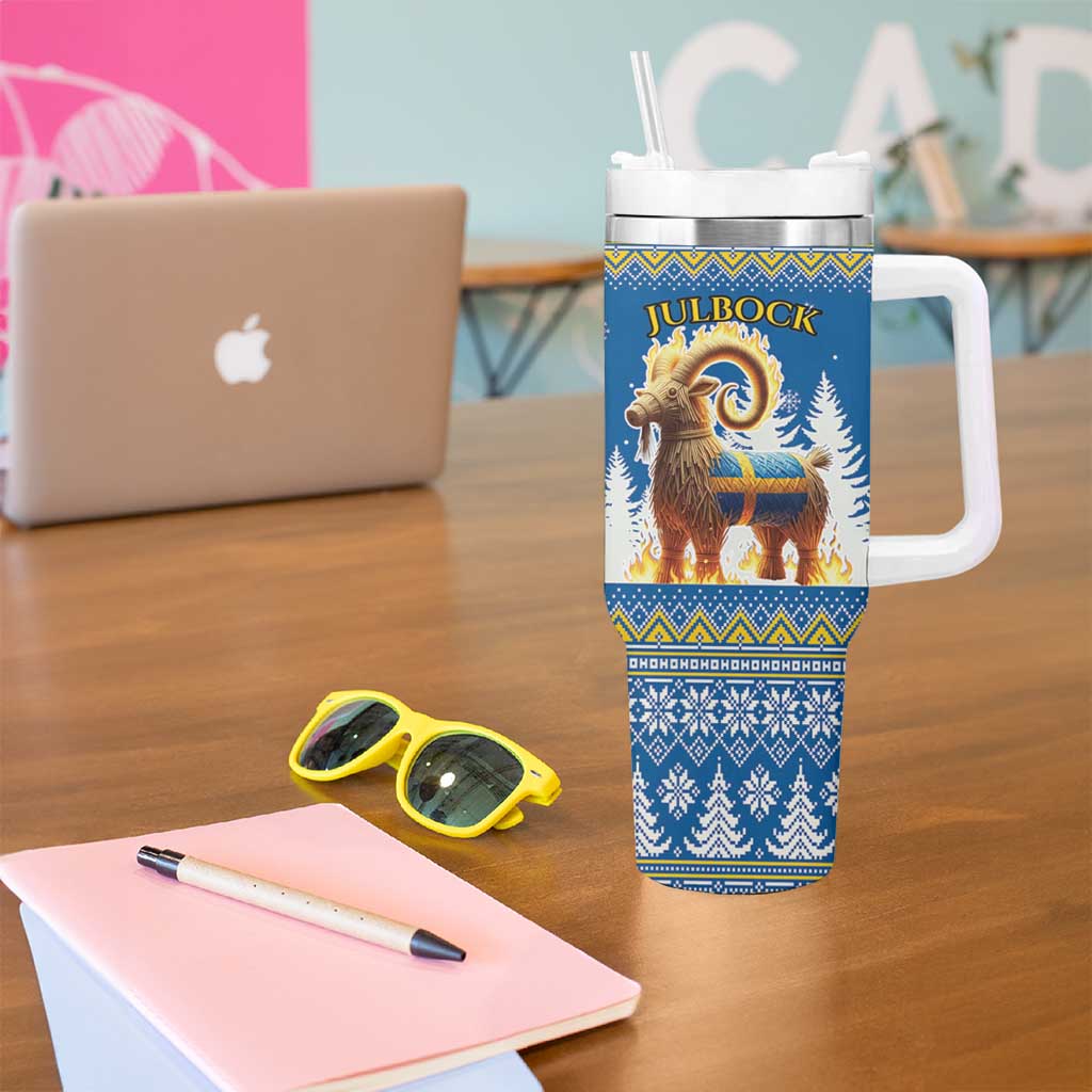 Sweden Christmas Tumbler With Handle Julbock  Yule Goat - Wonder Print Shop
