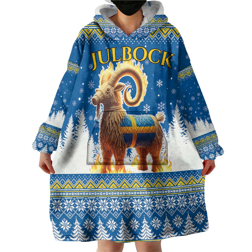 Sweden Christmas Wearable Blanket Hoodie Julbock Yule Goat LT19