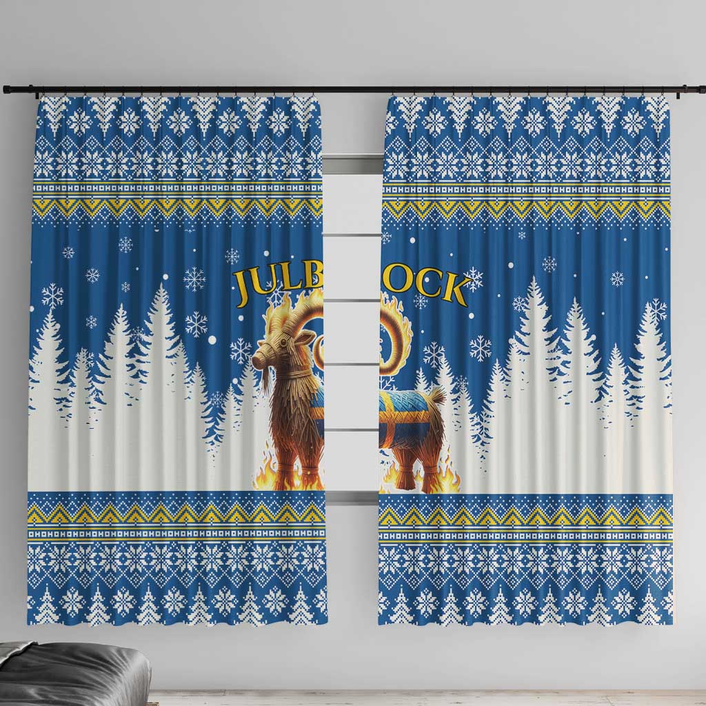 Sweden Christmas Window Curtain Julbock  Yule Goat - Wonder Print Shop