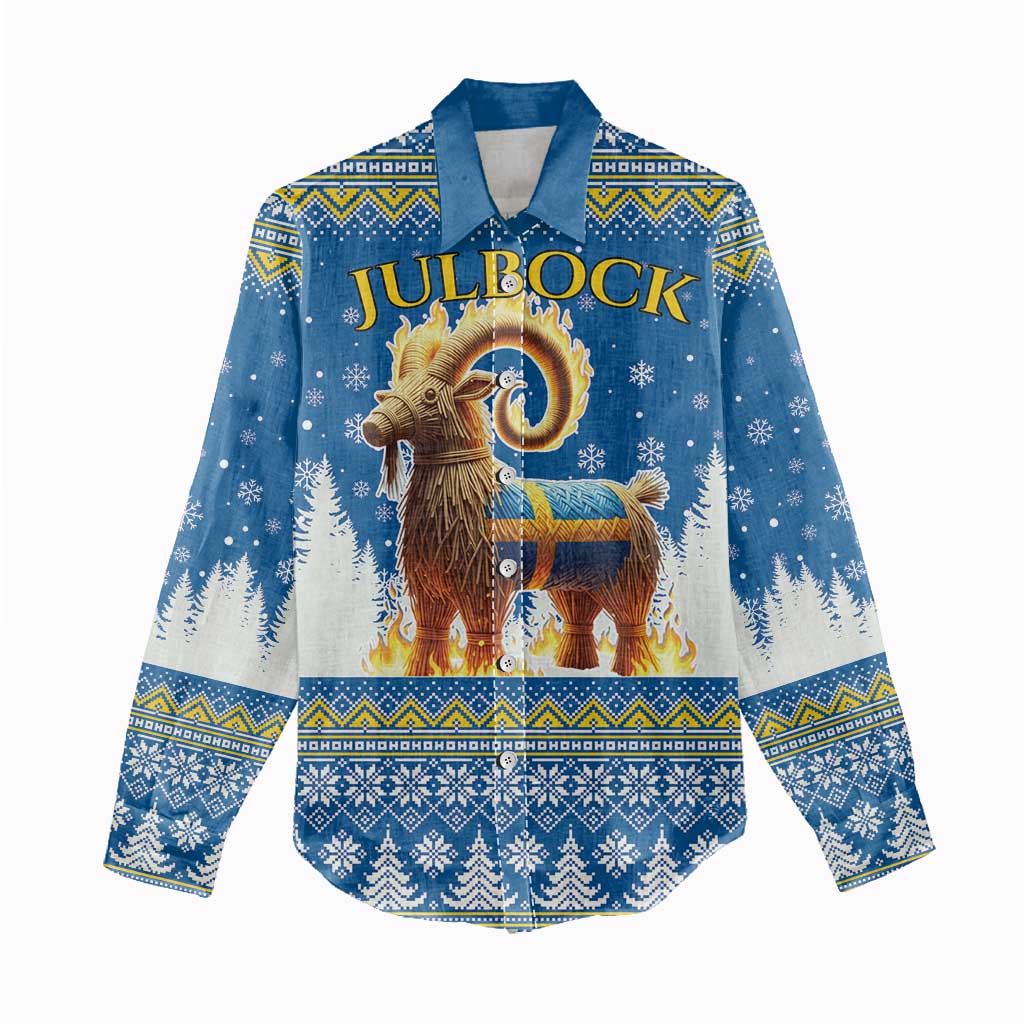 Sweden Christmas Women Casual Shirt Julbock Yule Goat LT19
