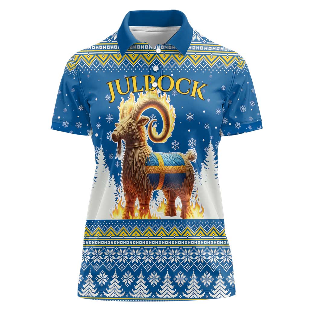 Sweden Christmas Women Polo Shirt Julbock Yule Goat LT19