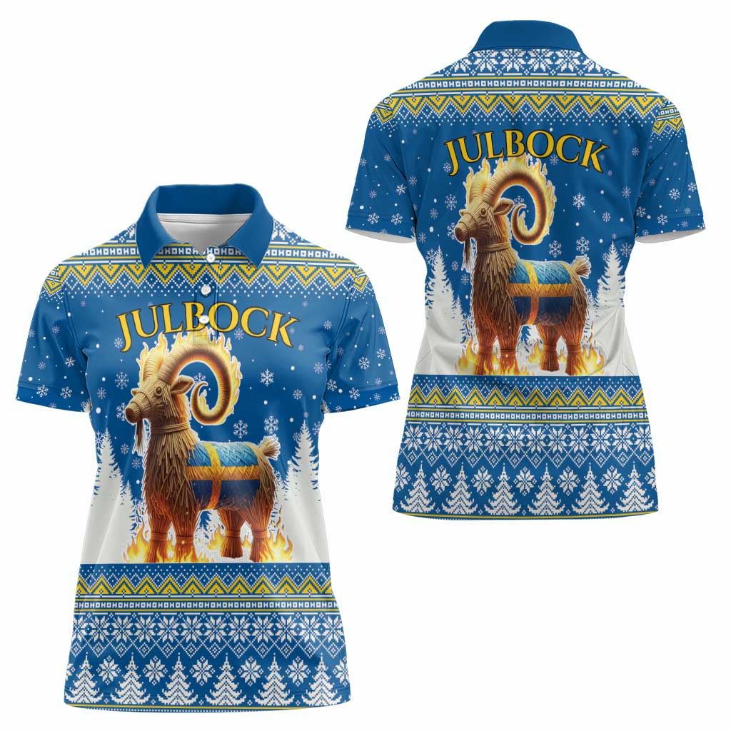 Sweden Christmas Women Polo Shirt Julbock Yule Goat LT19