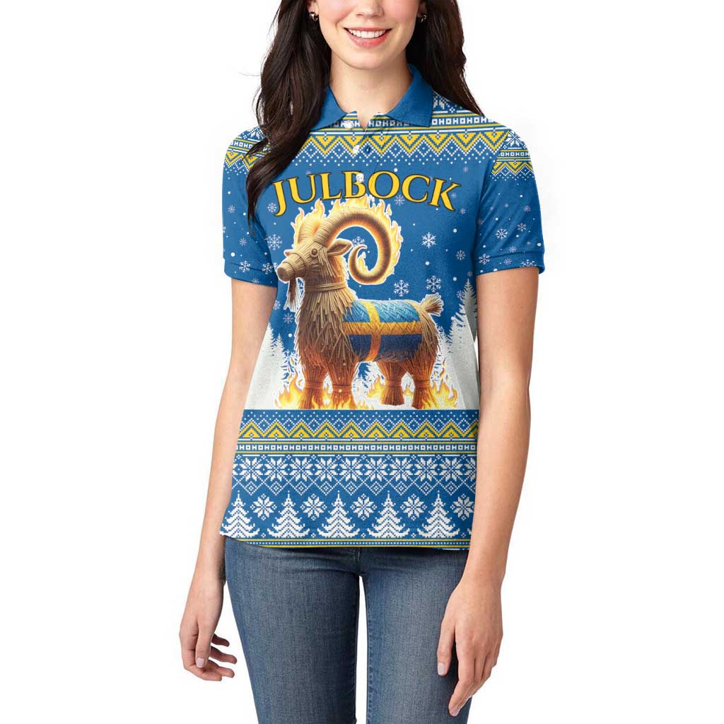 Sweden Christmas Women Polo Shirt Julbock Yule Goat LT19