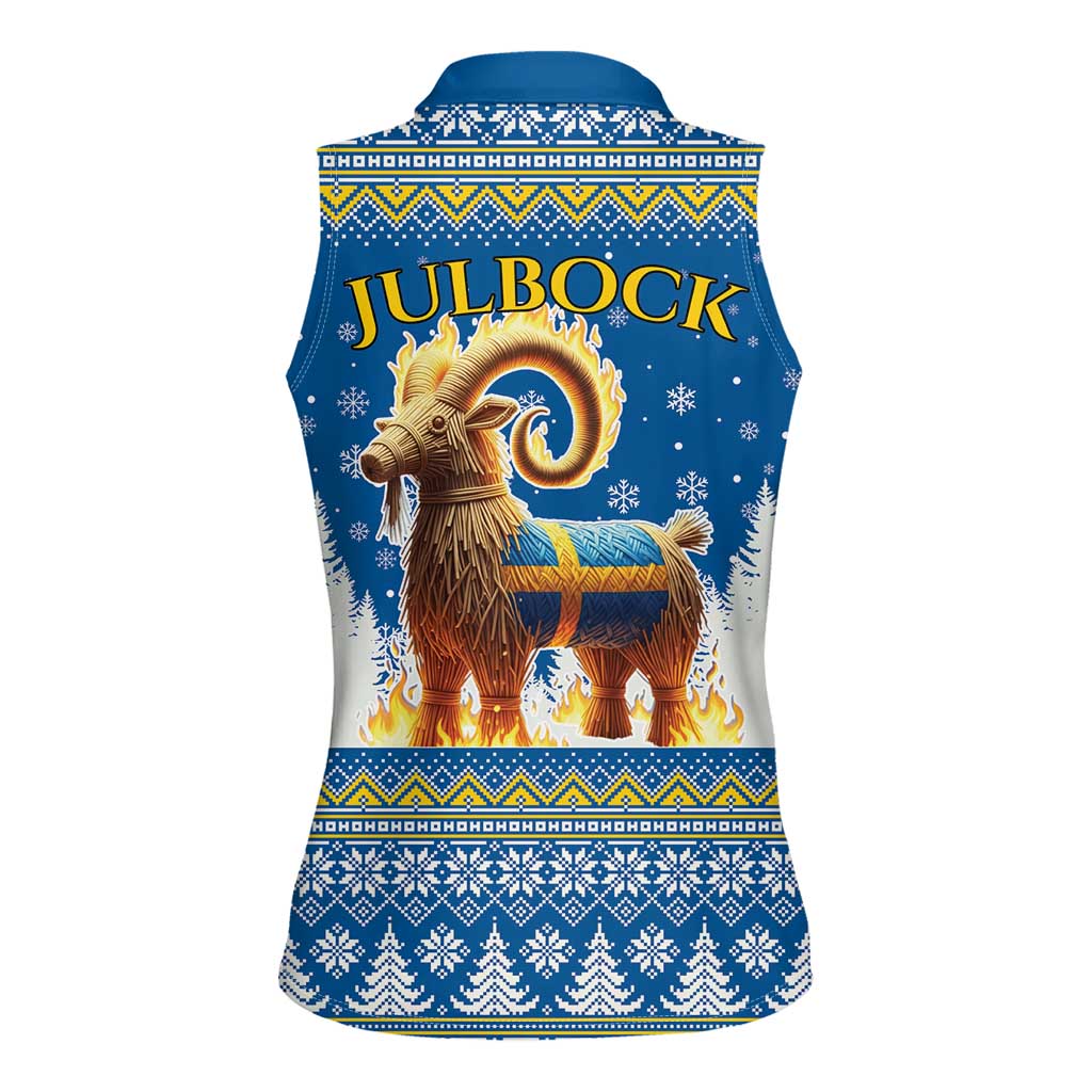 Sweden Christmas Women Sleeveless Polo Shirt Julbock Yule Goat LT19