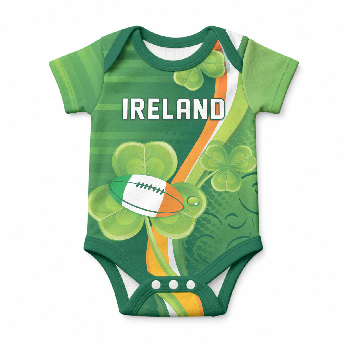Ireland Rugby Custom Baby Onesie Irish Shamrock Champions