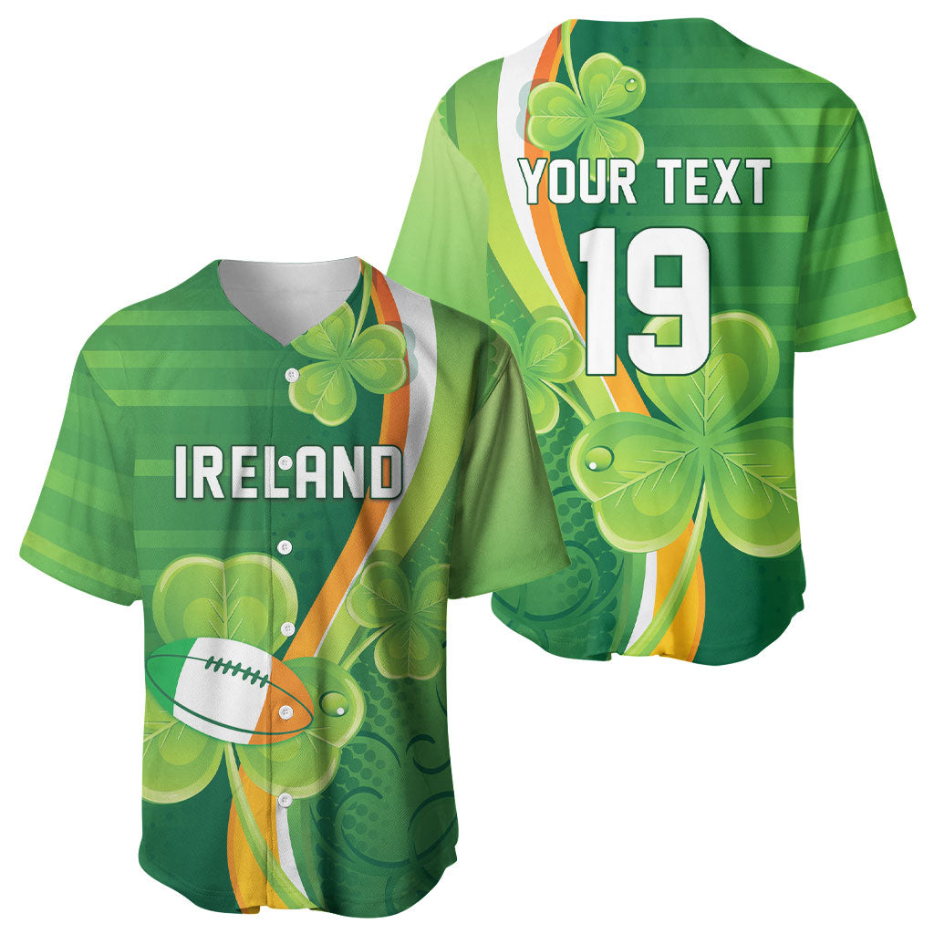 Ireland Rugby Custom Baseball Jersey Irish Shamrock Champions