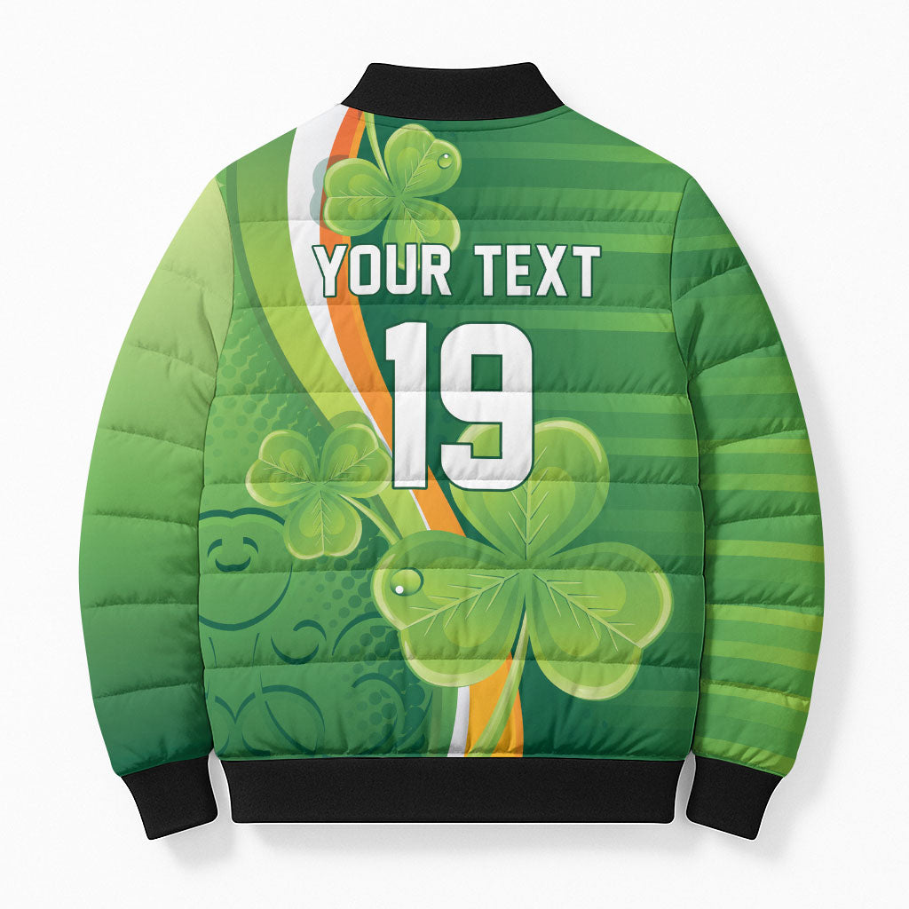 Ireland Rugby Custom Bomber Puffer Jacket Irish Shamrock Champions