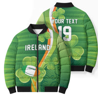 Ireland Rugby Custom Bomber Puffer Jacket Irish Shamrock Champions