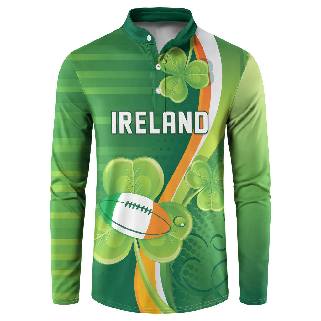Ireland Rugby Custom Button Sweatshirt Irish Shamrock Champions