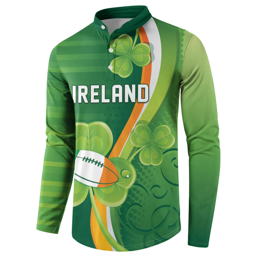 Ireland Rugby Custom Button Sweatshirt Irish Shamrock Champions
