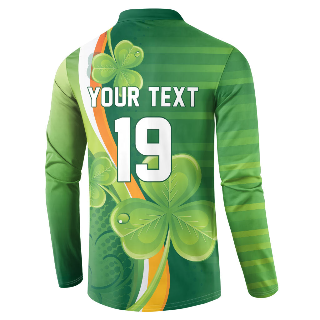 Ireland Rugby Custom Button Sweatshirt Irish Shamrock Champions