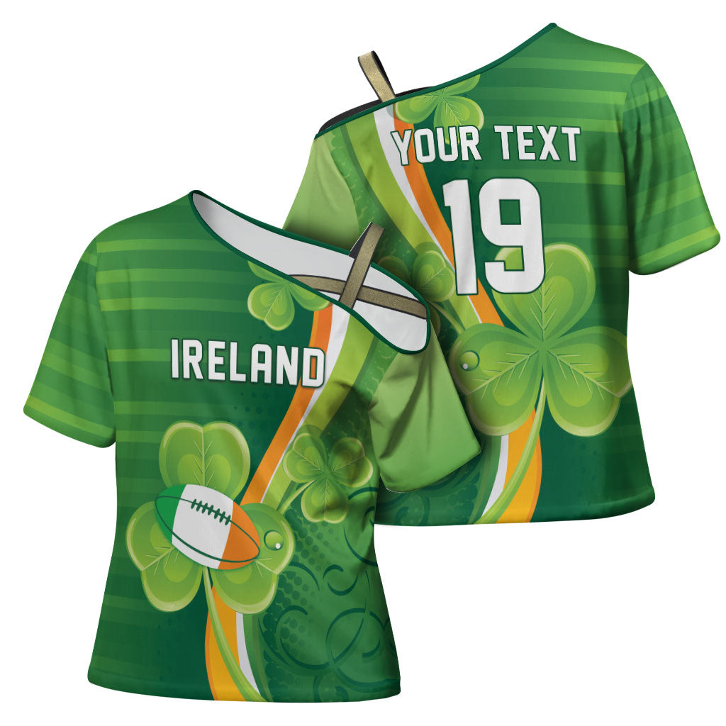 Ireland Rugby Custom Cross Shoulder Shirt Irish Shamrock Champions