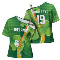 Ireland Rugby Custom Cross Shoulder Shirt Irish Shamrock Champions