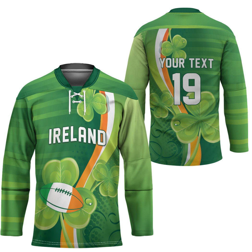 Ireland Rugby Custom Hockey Jersey Irish Shamrock Champions