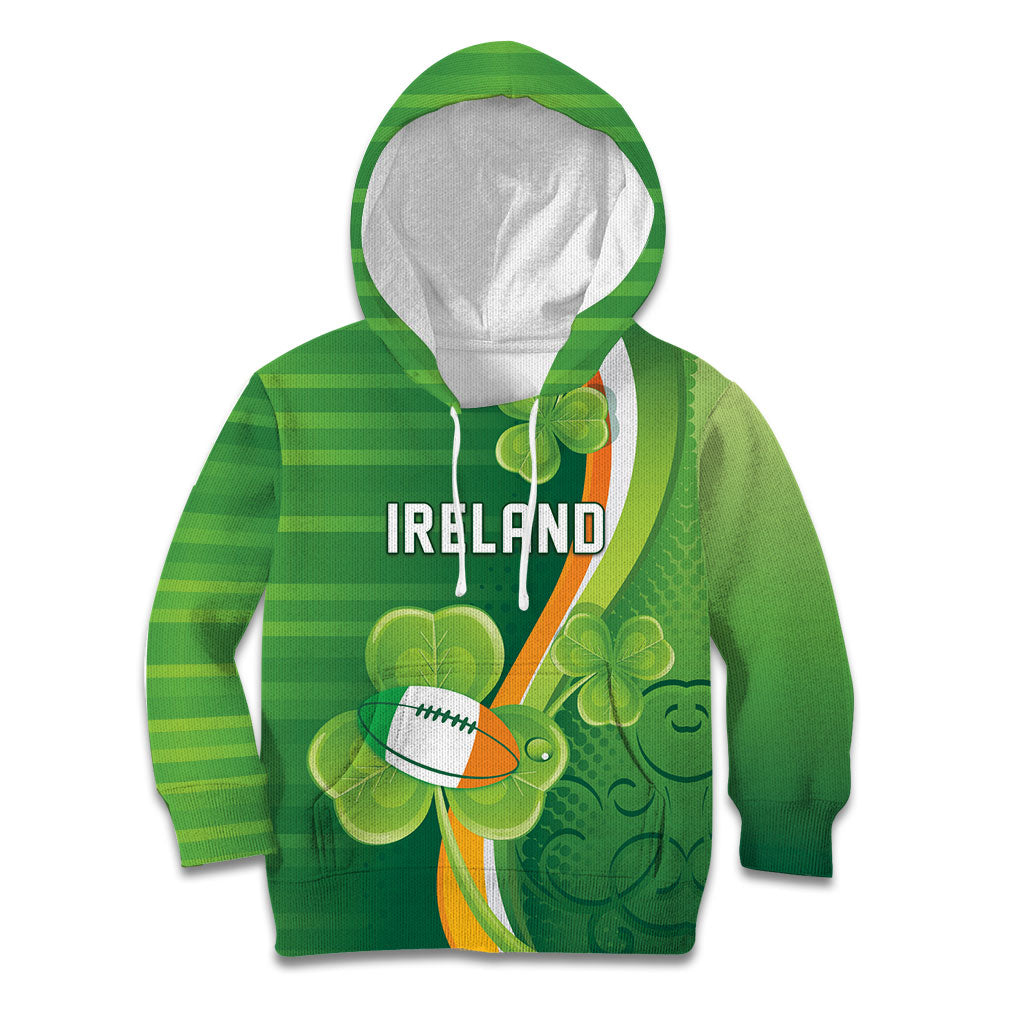 Ireland Rugby Custom Kid Hoodie Irish Shamrock Champions
