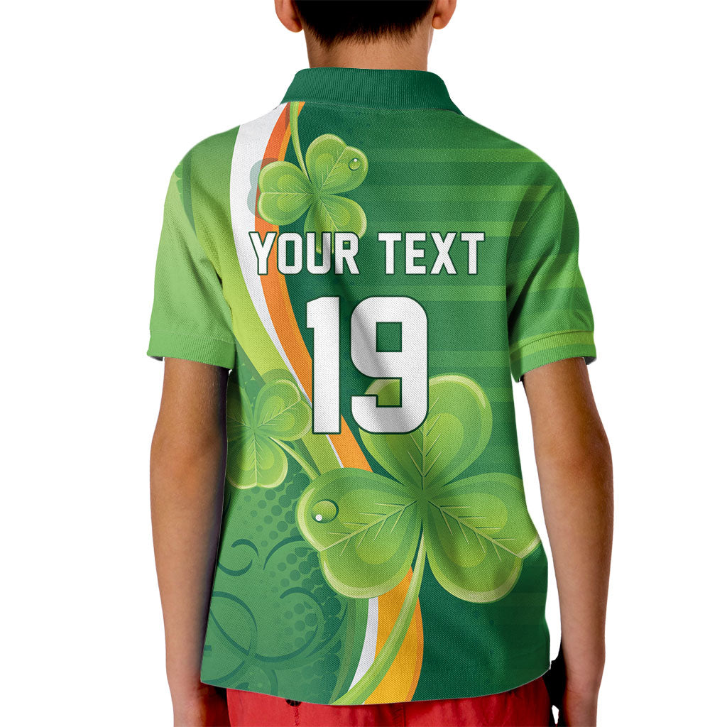 Ireland Rugby Custom Kid Polo Shirt Irish Shamrock Champions