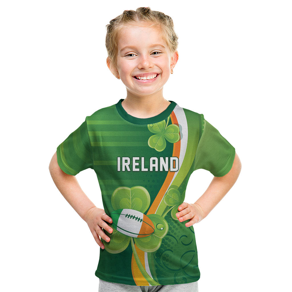 Ireland Rugby Custom Kid T Shirt Irish Shamrock Champions