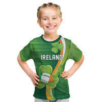 Ireland Rugby Custom Kid T Shirt Irish Shamrock Champions