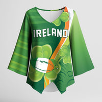 Ireland Rugby Custom Kimono Sleeve Blouse Irish Shamrock Champions