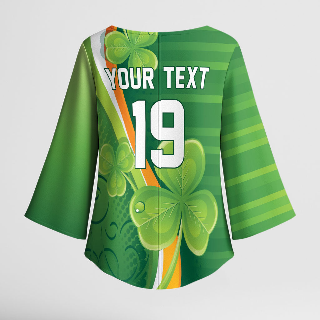 Ireland Rugby Custom Kimono Sleeve Blouse Irish Shamrock Champions