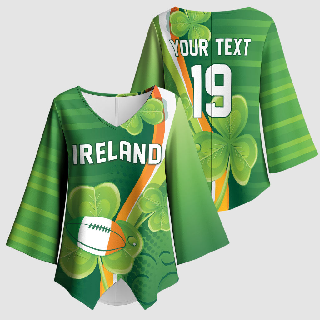 Ireland Rugby Custom Kimono Sleeve Blouse Irish Shamrock Champions