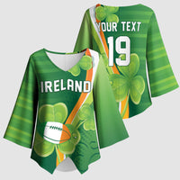 Ireland Rugby Custom Kimono Sleeve Blouse Irish Shamrock Champions