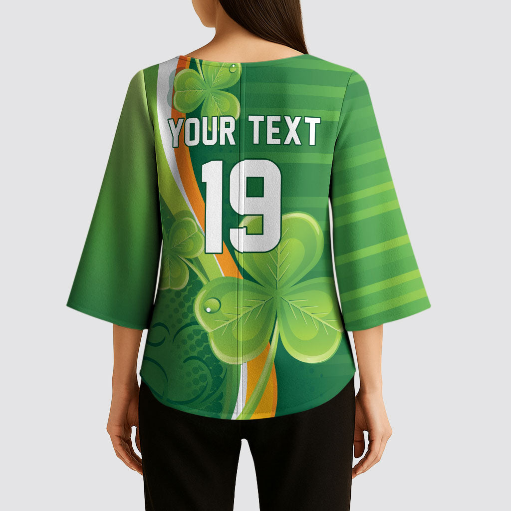Ireland Rugby Custom Kimono Sleeve Blouse Irish Shamrock Champions