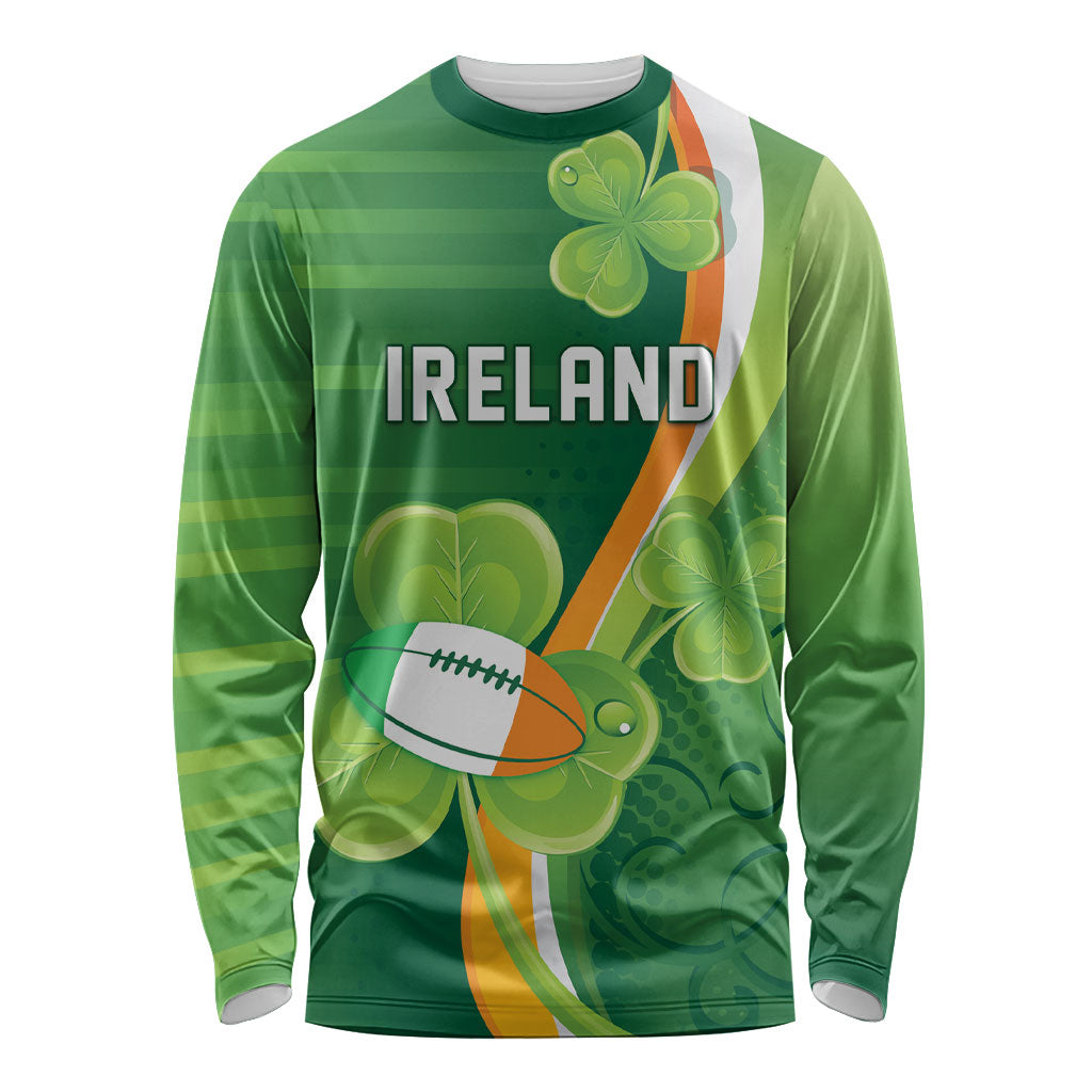 Ireland Rugby Custom Long Sleeve Shirt Irish Shamrock Champions