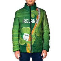 Ireland Rugby Custom Padded Jacket Irish Shamrock Champions