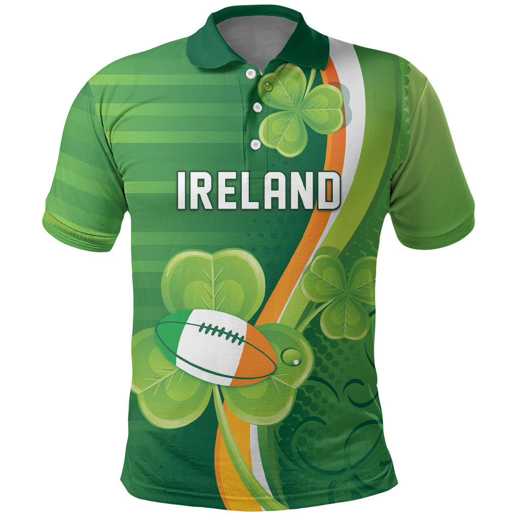 Ireland Rugby Custom Polo Shirt Irish Shamrock Champions