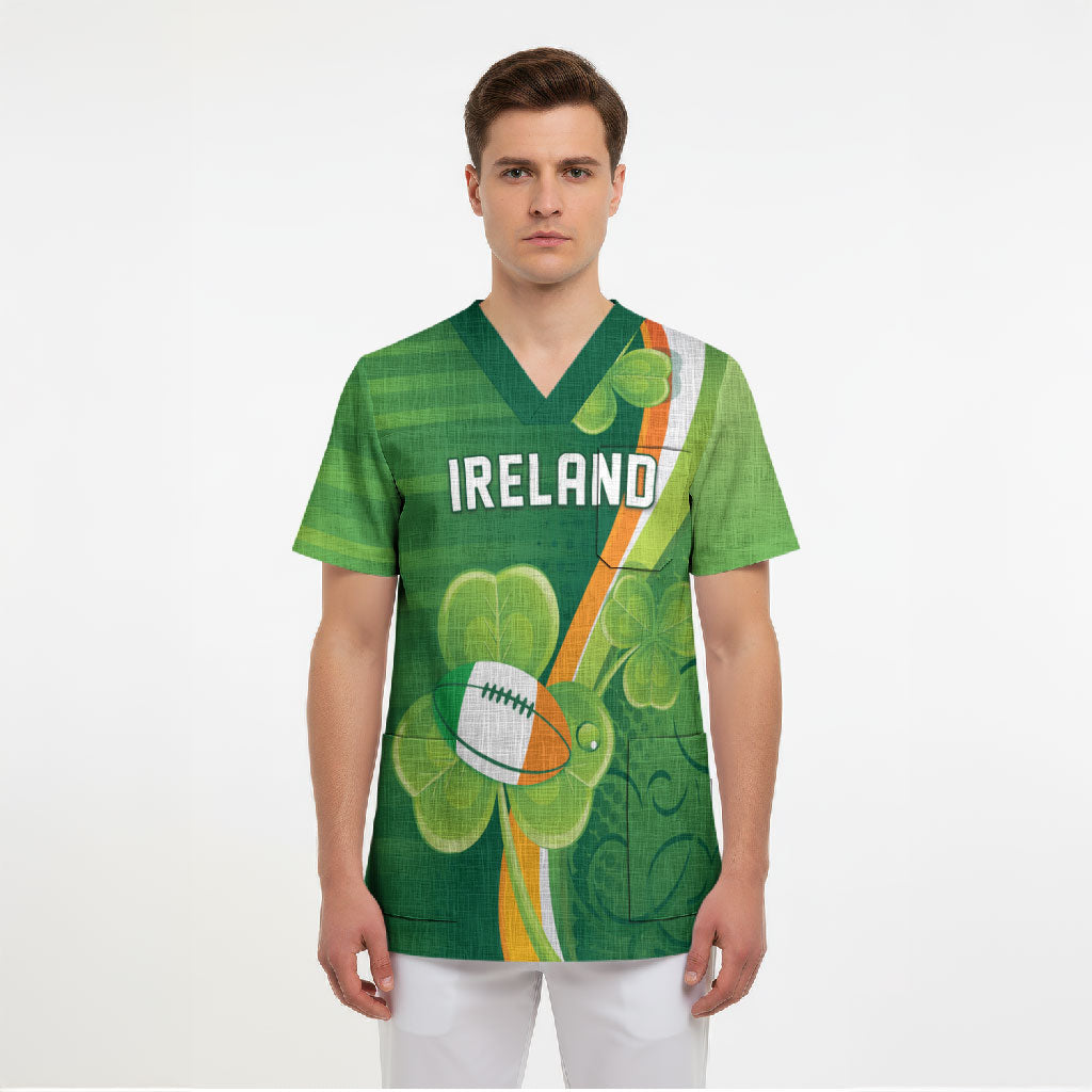 Ireland Rugby Custom Scrub Top Irish Shamrock Champions