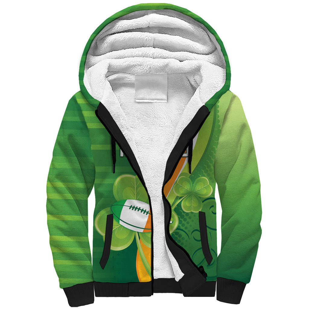 Ireland Rugby Custom Sherpa Hoodie Irish Shamrock Champions