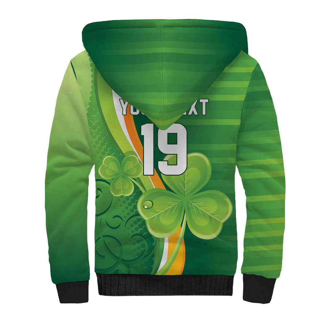 Ireland Rugby Custom Sherpa Hoodie Irish Shamrock Champions
