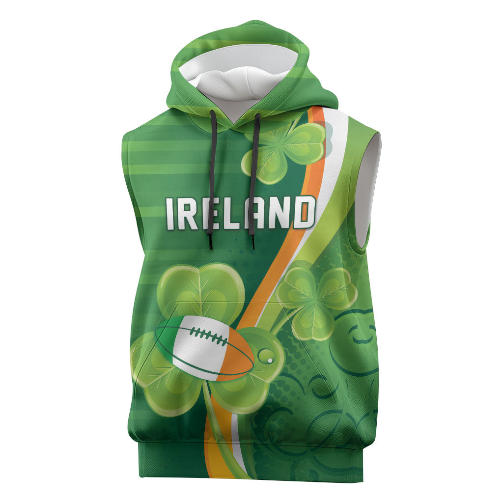 Ireland Rugby Custom Sleeveless Hoodie Irish Shamrock Champions
