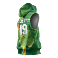Ireland Rugby Custom Sleeveless Hoodie Irish Shamrock Champions