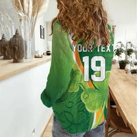 Ireland Rugby Custom Women Casual Shirt Irish Shamrock Champions