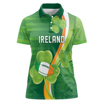 Ireland Rugby Custom Women Polo Shirt Irish Shamrock Champions