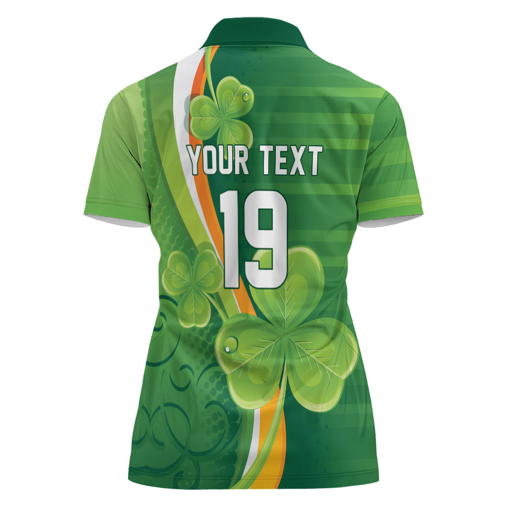Ireland Rugby Custom Women Polo Shirt Irish Shamrock Champions