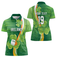 Ireland Rugby Custom Women Polo Shirt Irish Shamrock Champions