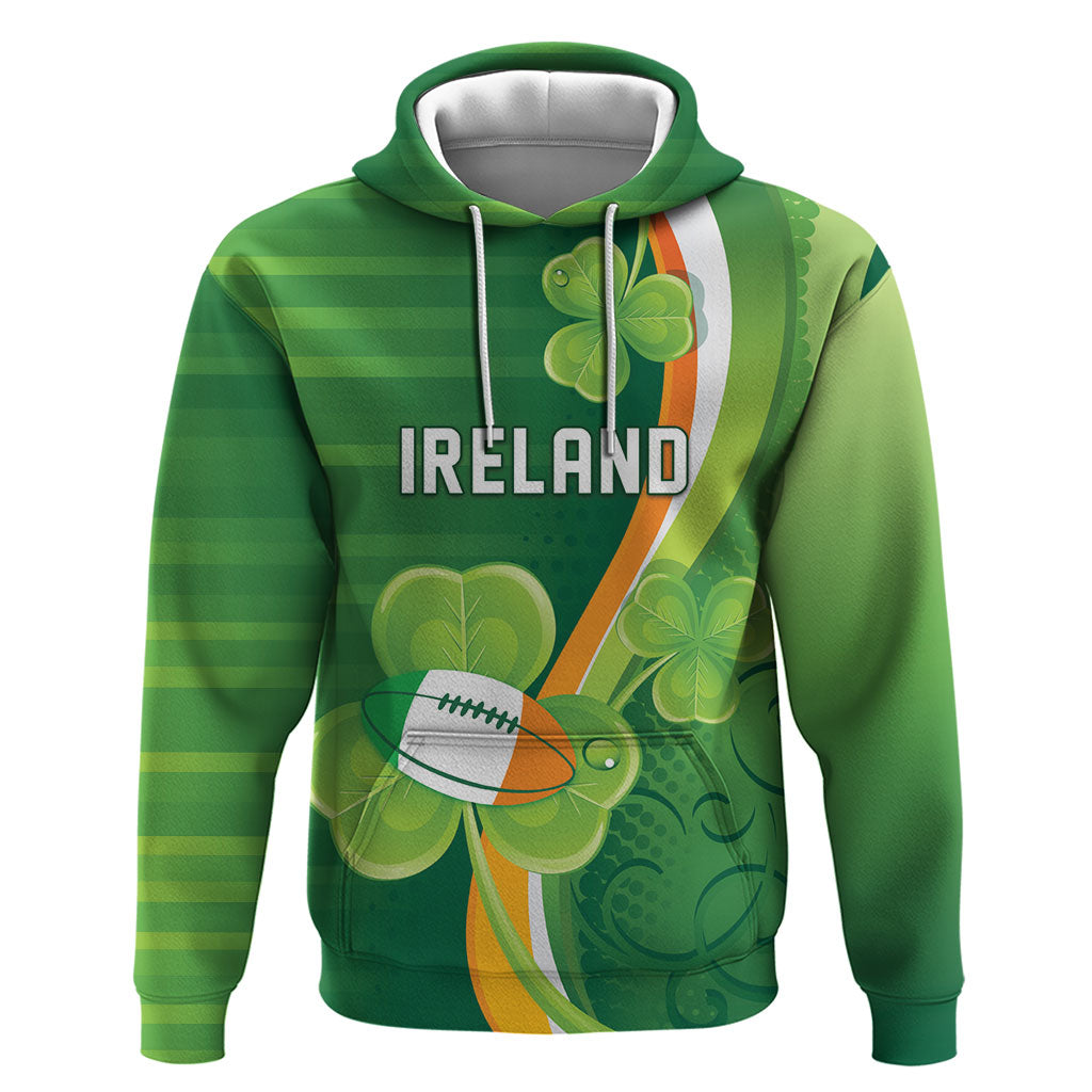 Ireland Rugby Custom Zip Hoodie Irish Shamrock Champions